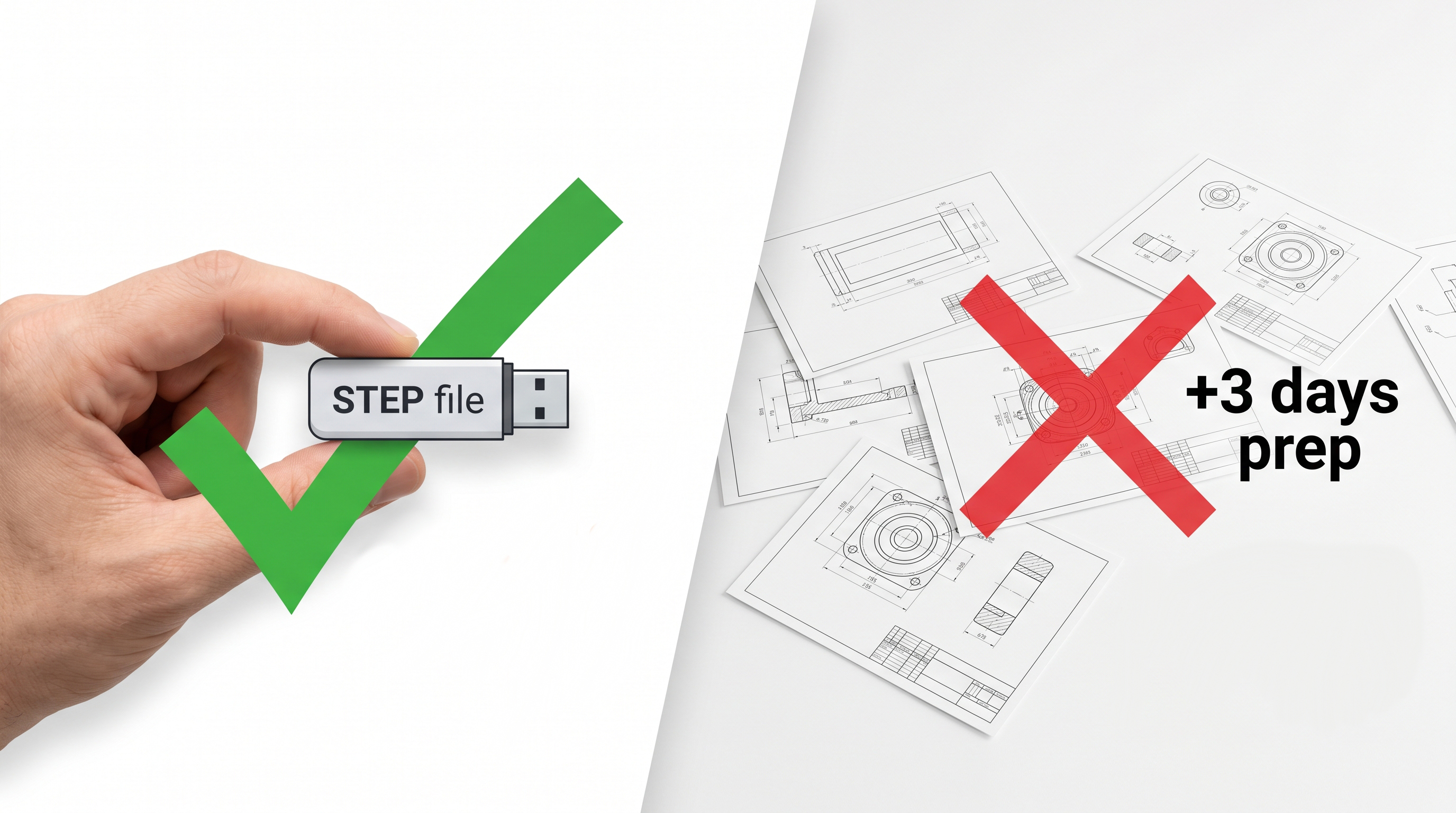 Plik STEP vs rysunki techniczne — pliki CAD skracają czas modelowania