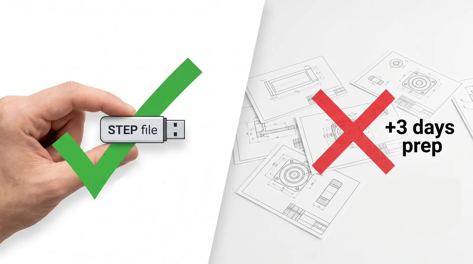 STEP file vs engineering drawings — CAD files cut modeling time by up to 40%