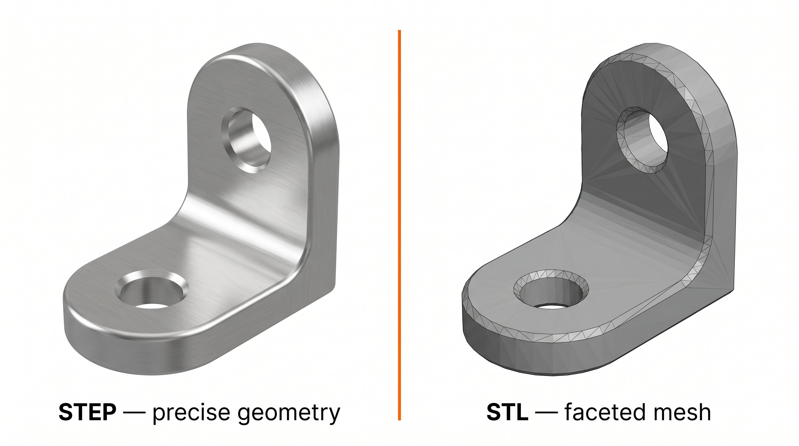 Porównanie formatu STEP vs STL — precyzyjna geometria vs fasetowana siatka