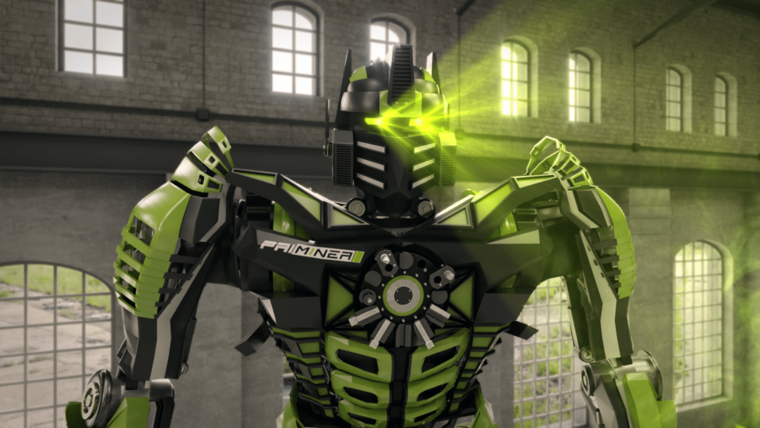 robot transformer z plotera cnc, wizualizacja techniczna