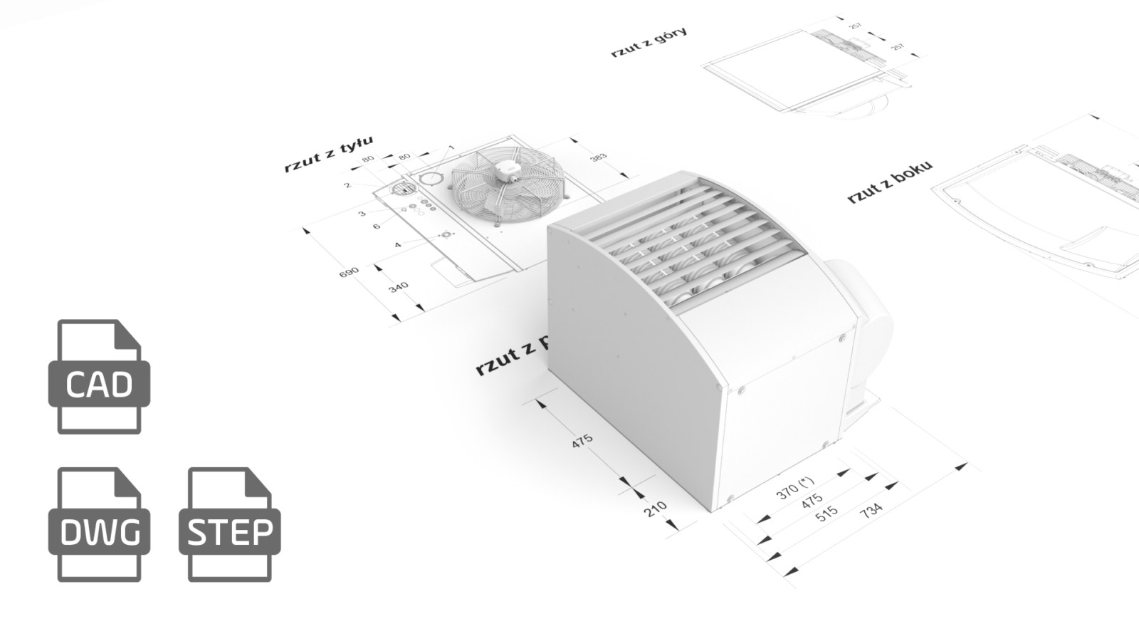 wizualizacja 3d z rzutów CAD