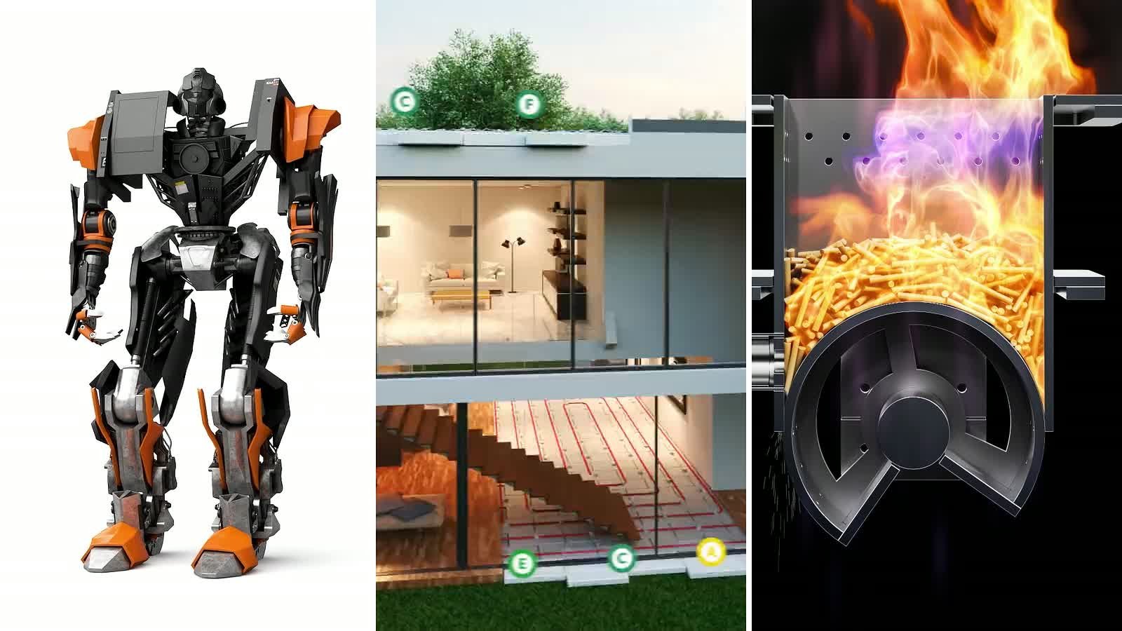 Spot reklamowy, explainer i animacja techniczna — trzy formaty wideo 3D w jednym kadrze
