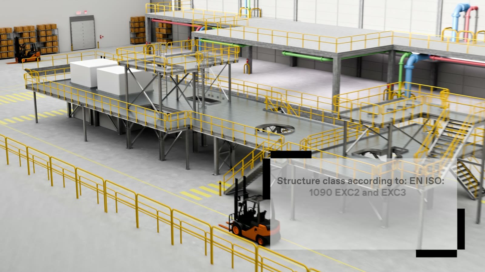Platforma z otworami technologicznymi pod linię produkcyjną