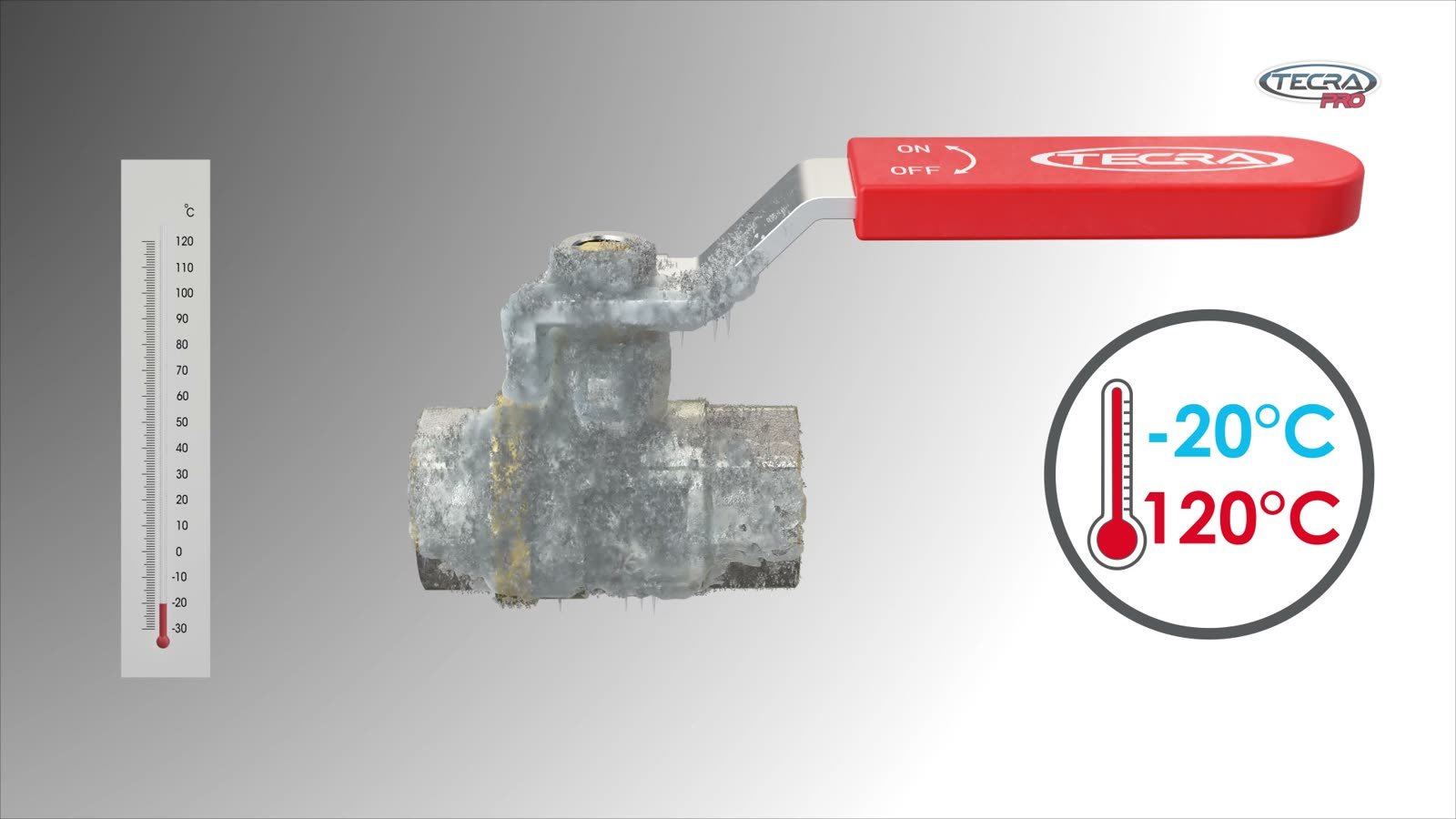 Zawór TECRA PRO oszroniony w temperaturze -20°C